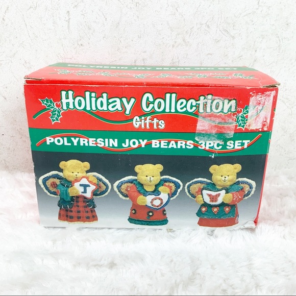 Vintage Dolgencorp joy angel Christmas bear figures patchwork holiday - Picture 11 of 13